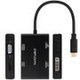 Nanocable Conversor USB-C a HDMI, DVI, DP y VGA, 10 cm, Negro